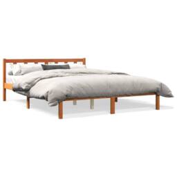 Berkfield Home Bed Frame without Mattress Wax Brown 160x200 cm Solid Wood Pine - thumbnail 2