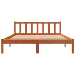 Berkfield Home Bed Frame without Mattress Wax Brown 160x200 cm Solid Wood Pine - thumbnail 4
