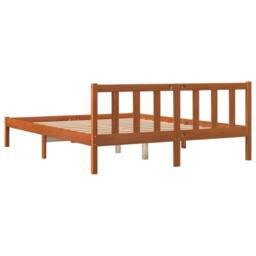 Berkfield Home Bed Frame without Mattress Wax Brown 160x200 cm Solid Wood Pine - thumbnail 6