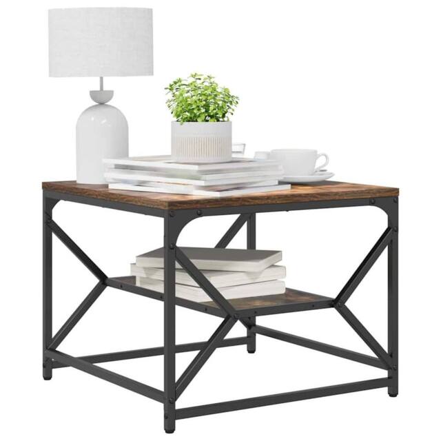 Berkfield Home Decorative End Tables with Shelf with Storage Brown 40 x 40 x 49 - image 1