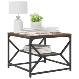Berkfield Home Decorative End Tables with Shelf with Storage Brown 40 x 40 x 49 - thumbnail 1