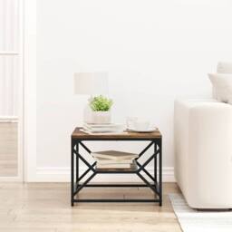 Berkfield Home Decorative End Tables with Shelf with Storage Brown 40 x 40 x 49 - thumbnail 4