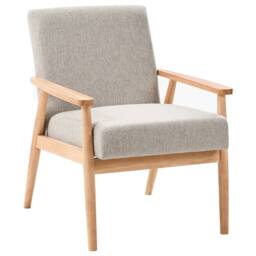 Wyld and Coco 3-Piece Sofa Set - Grey Fabric Light Brown Wood Arms - thumbnail 4