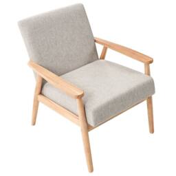 Wyld and Coco 3-Piece Sofa Set - Grey Fabric Light Brown Wood Arms - thumbnail 7