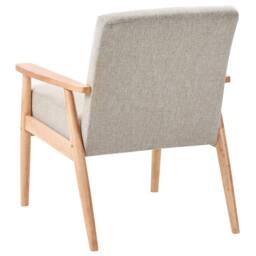 Wyld and Coco 3-Piece Sofa Set - Grey Fabric Light Brown Wood Arms - thumbnail 6