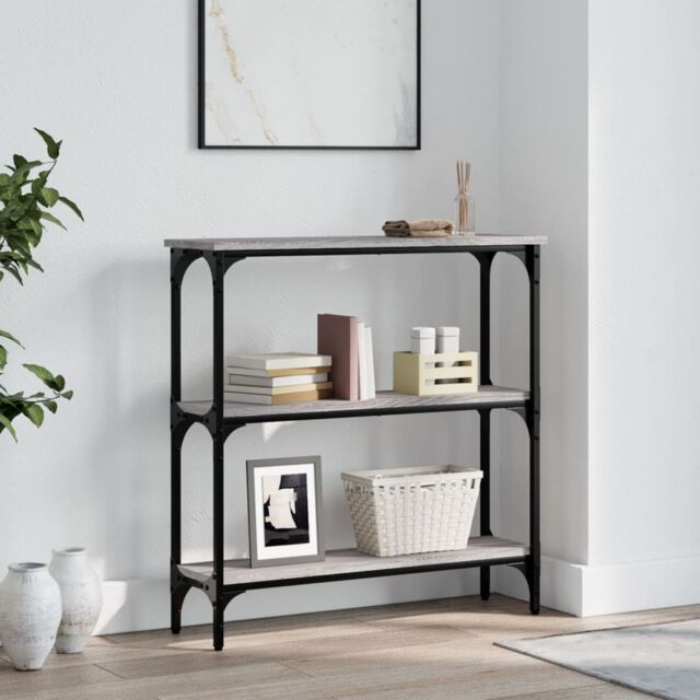 Berkfield Home Console Table Grey Sonoma 75x22.5x75 cm Engineered Wood - image 1