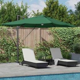 Berkfield Home Green Cantilever Umbrella Green Polyester, Metal Large - thumbnail 2