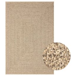 Berkfield Home Rug 120x170 cm Jute Look Indoor & Outdoor in Brown - Size: 100 cm diameter - thumbnail 2