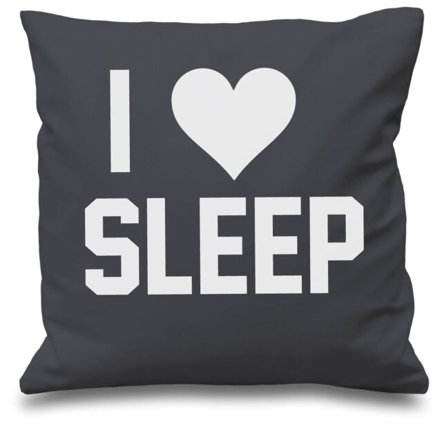 "60 SECOND MAKEOVER Grey Cushion Cover I Love Sleep 16"" x 16"" Daughter Friend Gift Decorative Cushion Home Horse Equestrian - Size: 40 cm x 40 cm"