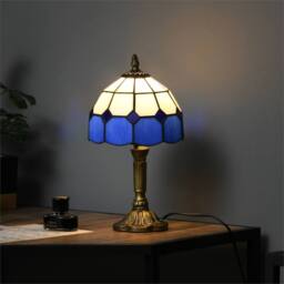 EONLION blue Stained Glass Table Lamp - thumbnail 5