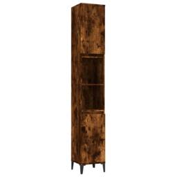 Berkfield Home Modern 3 Piece Bathroom Furniture Set Smoked Oak Engineered Wood in Brown - thumbnail 6