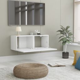 Berkfield Home TV Cabinet White 80x30x30 cm Engineered Wood - Size: 80 x 30 x 30 cm - thumbnail 4