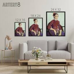 "Artery8 La Mousme Sitting on a Cane Chair Van Gogh Black Framed Canvas Art - Size: W12"" x H16""" - thumbnail 4