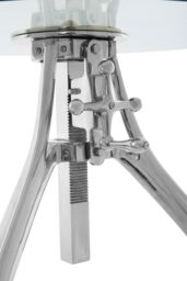 Orsina Crank Mechanism Adjustable Table- Nickel Finish Round Table With Tripod Legs-Round Table-Decorative Table in Silver - thumbnail 4
