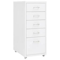 Berkfield Home Mobile File Cabinet White 28x41x69 cm Metal - Size: 28 x 41 x 69 cm - thumbnail 2