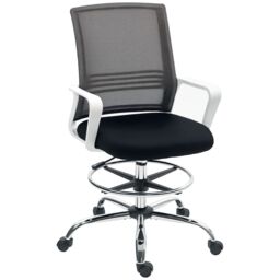 HOMCOM Draughtsman Chair, Mesh Ergonomic Drafting Chair, Black - thumbnail 2