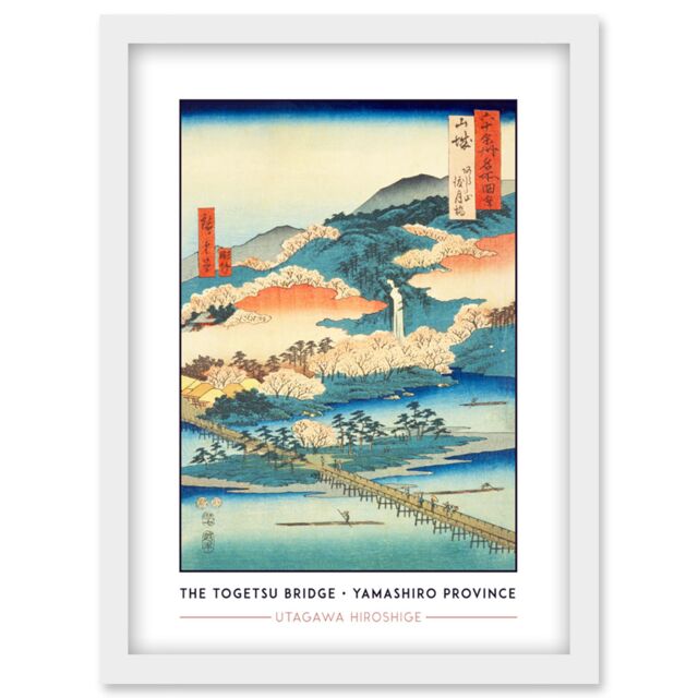 Artery8 The Togetsu Bridge in Arashiyama Yamashiro Province Utagawa Hiroshige Japan Woodblock Classic Collection Artwork Framed Wall Art Print A4 - image 1
