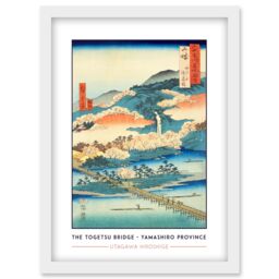 Artery8 The Togetsu Bridge in Arashiyama Yamashiro Province Utagawa Hiroshige Japan Woodblock Classic Collection Artwork Framed Wall Art Print A4 - thumbnail 1