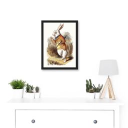 Artery8 Painting Carrol Alice Wonderland Tenniel White Rabbit Artwork Framed Wall Art Print A4 in Black - thumbnail 2