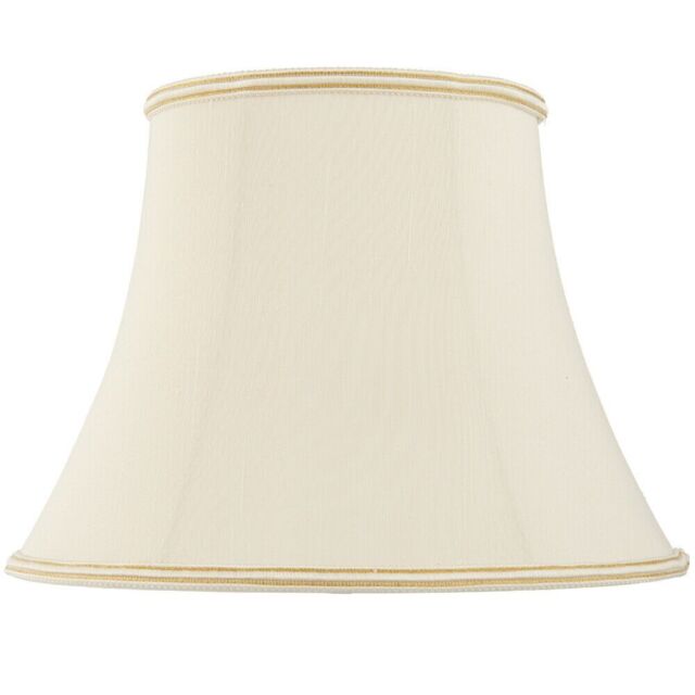 "Loops 20"" Bowed Oval Handmade Lamp Shade Cream Fabric Classic Table Light Bulb Cover" - image 1