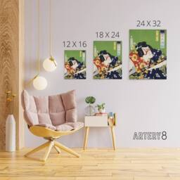 "Artery8 Samurai Portrait Actor Japanese Canvas Wall Art Print Kunichika - Size: W18"" x H24""" - thumbnail 4