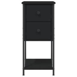 Berkfield Home Durable Bedside Cabinets 2 pcs Black 32x42x70 cm Engineered Wood - Size: 32 x 42 x 70 cm - thumbnail 7