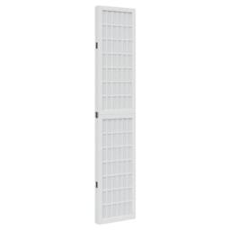 Berkfield Home Room Divider 4 Panels White Solid Wood Paulownia - thumbnail 5