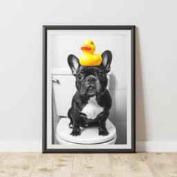 60 SECOND MAKEOVER French Bulldog Rubber Duck Animal Print - Size: A4 - thumbnail 1