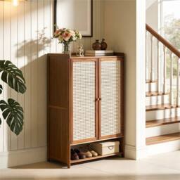 PAWNORA Shoe Cabinet Rack Storage in Brown - thumbnail 4