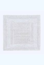 Homescapes Luxury Square Bath Mat 1600GSM 100% Cotton Reversible Shower Mat, 50cm in White - thumbnail 1