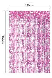 Netagon Shimmer Tinsel Curtain Reindeer Christmas Tree Design 2.5M x 1M Pink - thumbnail 3