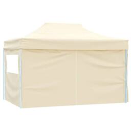Berkfield Home Professional Folding Party Tent with 4 Sidewalls 3x4 m Steel Cream in Beige - thumbnail 5