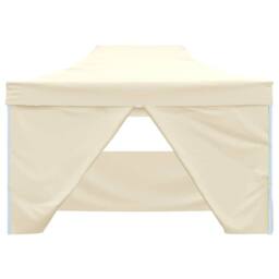 Berkfield Home Professional Folding Party Tent with 4 Sidewalls 3x4 m Steel Cream in Beige - thumbnail 4
