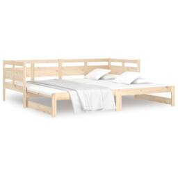 Berkfield Home Pull-out Day Bed Solid Wood Pine 2x(80x200) cm in Natural - thumbnail 5