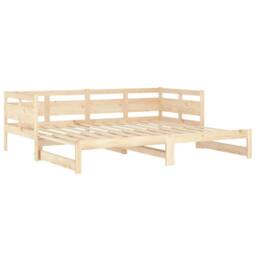 Berkfield Home Pull-out Day Bed Solid Wood Pine 2x(80x200) cm in Natural - thumbnail 9