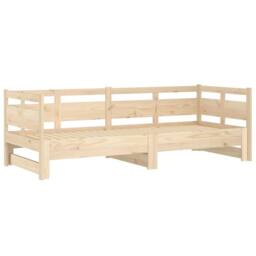 Berkfield Home Pull-out Day Bed Solid Wood Pine 2x(80x200) cm in Natural - thumbnail 6