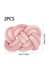 Living and Home 2Pcs Unique Knot Design Throw Pillows for Home Decor in Pink - thumbnail 7