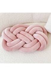 Living and Home 2Pcs Unique Knot Design Throw Pillows for Home Decor in Pink - thumbnail 4