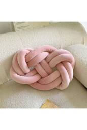 Living and Home 2Pcs Unique Knot Design Throw Pillows for Home Decor in Pink - thumbnail 3
