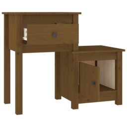 Berkfield Home Bedside Cabinet Honey Brown 79.5x38x65.5 cm Solid Wood Pine - thumbnail 3