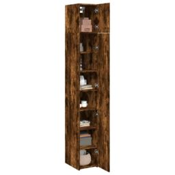 Berkfield Home Slim Storage Cabinet Smoked Oak 30x42.5x225 cm Engineered Wood in Brown - thumbnail 3