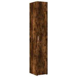 Berkfield Home Slim Storage Cabinet Smoked Oak 30x42.5x225 cm Engineered Wood in Brown - thumbnail 6