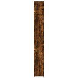 Berkfield Home Slim Storage Cabinet Smoked Oak 30x42.5x225 cm Engineered Wood in Brown - thumbnail 4