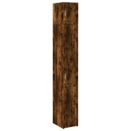 Berkfield Home Slim Storage Cabinet Smoked Oak 30x42.5x225 cm Engineered Wood in Brown - thumbnail 2