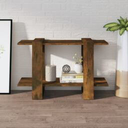Berkfield Home Book Cabinet/Room Divider Smoked Oak 80x30x51 cm in Brown - Size: 80 x 30 x 51 cm - thumbnail 3