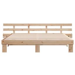 Berkfield Home Modern with Drawer Brown 200 x 200 cm Solid pine wood in Beige - thumbnail 5
