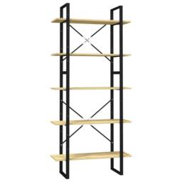 Berkfield Home Modern 5-Tier Book Cabinet 80x30x175 cm Pinewood in Brown - Size: 80 x 30 x 175 cm - thumbnail 3