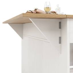 BTM Kitchen Island with Removable Partitions & Glass Cabinet in White - thumbnail 6