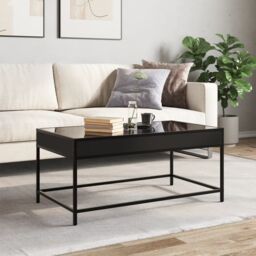 Berkfield Home Coffee Table with Infinity LED Black 90x50x41 cm - Size: 90 x 50 x 41 cm - thumbnail 4