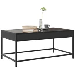 Berkfield Home Coffee Table with Infinity LED Black 90x50x41 cm - Size: 90 x 50 x 41 cm - thumbnail 5